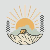 Camping alone outdoor graphic illustration vector art t-shirt design