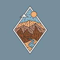 naturaleza de belleza para aventura ilustración gráfica arte vectorial diseño de camiseta vector