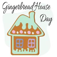 Gingerbread House Day, idea for poster, banner, flyer, postcard or menu decoration vector