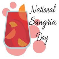 National Sangria Day, idea for poster, banner, flyer, postcard or menu decoration vector