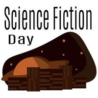 Science Fiction Day, Idea for poster, banner, flyer or postcard vector