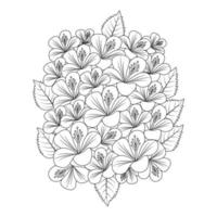 hibiscus syriacus flower or common hibiscus flower coloring page of book illustration outline design vector