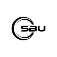 diseño de logotipo de letra sbu con fondo blanco en illustrator. logotipo vectorial, diseños de caligrafía para logotipo, afiche, invitación, etc. vector