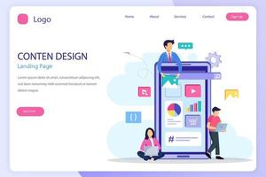 Ideas for designer content. UI design landing page website flat vector template