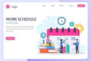 Work Schedule landing page website flat vector template