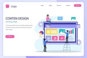 Ideas for designer content. UI design landing page website flat vector template