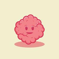 ilustración gráfica vectorial de un cerebro sonriente y saludable. ideal para libros infantiles y más. vector