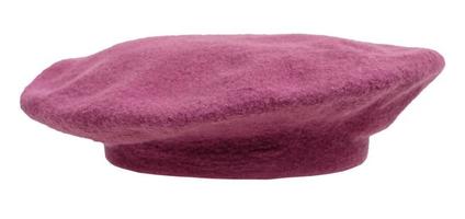 side view of handmade felt beret isolated photo