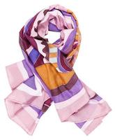 knotted scarf from pink painted silk batik photo