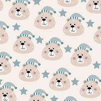 Seamless pattern with cute bear head perfect for wrapping paper vector