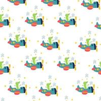 Seamless pattern with cute crocodiles perfect for wrapping paper vector