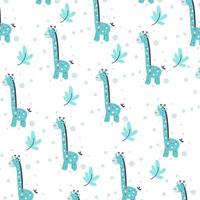 Seamless pattern with cute giraffe. Perfect for kids clothes design vector