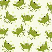 Seamless pattern with cute frog animals perfect for wrapping paper vector