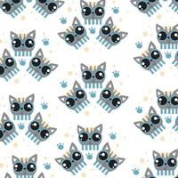 Seamless pattern with cute cat heads perfect for wrapping paper vector