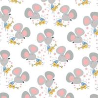 Seamless pattern with mouse animal perfect for wrapping paper vector