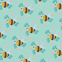 Seamless pattern with cute bees perfect for wrapping paper vector