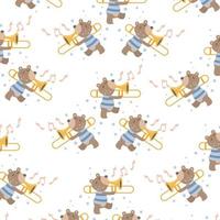 Seamless pattern with cute bears perfect for wrapping paper vector