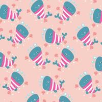 Seamless pattern with cute dolphin animal perfect for wrapping paper vector