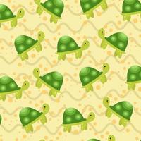 Seamless pattern with cute turtle animal perfect for wrapping paper vector