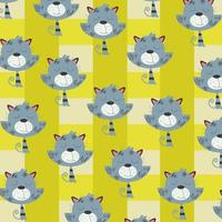 Seamless pattern with cute cat animals perfect for wrapping paper vector