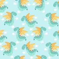 Seamless pattern with cute dragon animals perfect for wrapping paper vector