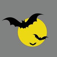 halloween background with bats and moon vector