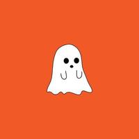 Halloween cartoon cute ghost vector