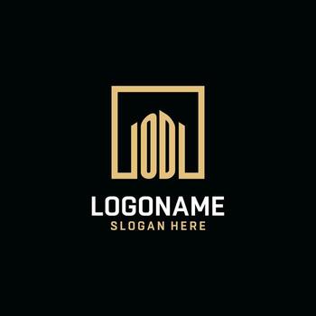 OD initial monogram logo design with square shape design ideas vector