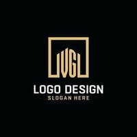 VG initial monogram logo design with square shape design ideas vector