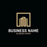 MO initial monogram logo design with square shape design ideas vector