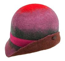 handmade felt cloche hat isolated on white photo