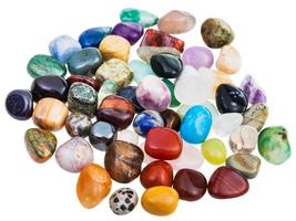 various gemstones on white background photo