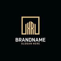 XR initial monogram logo design with square shape design ideas vector