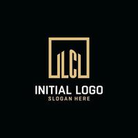 LC initial monogram logo design with square shape design ideas vector