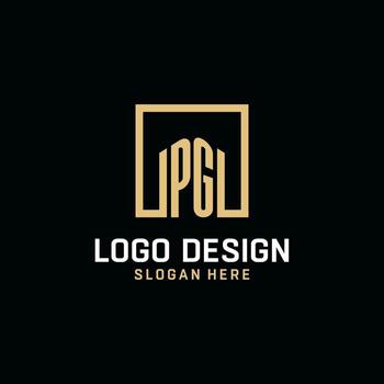PG initial monogram logo design with square shape design ideas vector
