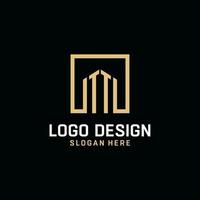 TT initial monogram logo design with square shape design ideas vector