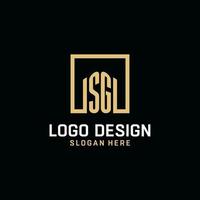 SG initial monogram logo design with square shape design ideas vector