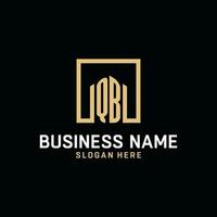 QB initial monogram logo design with square shape design ideas vector
