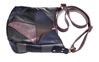 patchwork leather crossbody bag isolated photo