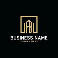 FB initial monogram logo design with square shape design ideas vector