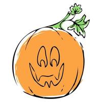 Vector concept in doodle and sketch style. Halloween pumpkin.