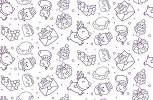 Winter seamless patterns with christmas elements. vector
