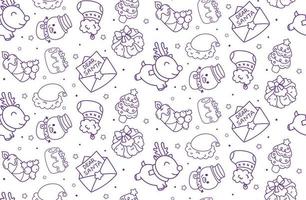 Winter seamless patterns with christmas elements. vector