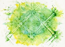 abstract yellow and green symmetric monotyping photo