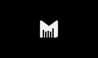 Initial Letter M Piano Logo Design vector