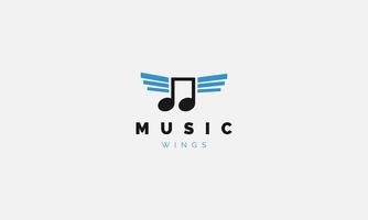 Modern Music Wings Logo Design vector