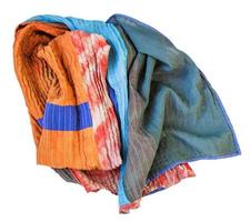 rumpled stitched scarf from batik and painted silk photo
