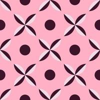 Vector seamless pattern of rings and flowers on pink background for websites, textile, wrappers, wallpapers