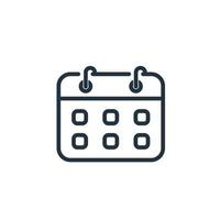 Calendar icon isolated on a white background. Schedule symbol for web and mobile apps. vector