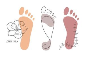 Foot logo doodle illustration.Isolated hand drawn vector for business massage, podology, therapist design